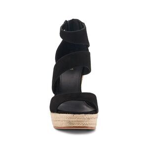 BOTKIER Womens Black 1-1/2" Platform Julian Wedge Leather Espadrille Shoes 9.5 M